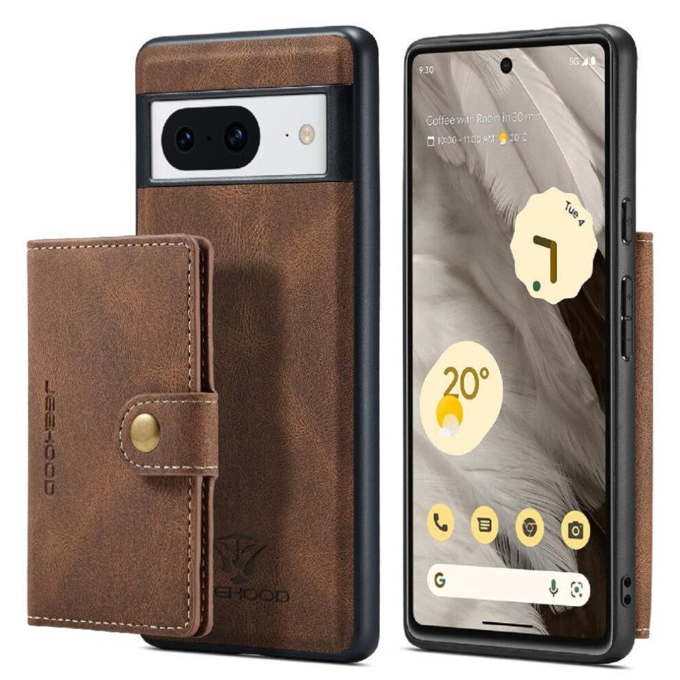 (Brown) Case For Google Pixel 8 Cardholder Detachable Magnetic Design Stand Magsafe Brown 764544238533