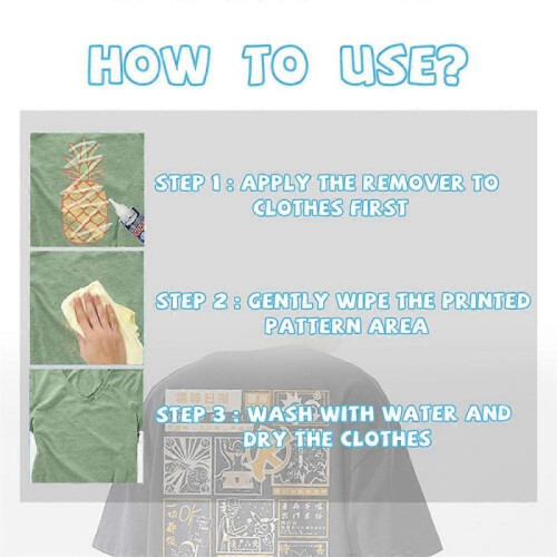 100ml Jakehoe Clothes Print Remover Clothes Cleaning Fabric Print Pattern Letter 2
