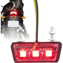 (Red) Motorcycle Tail Lights | Waterproof Motorcycle License Plate Light | Vibration-Proof Motorbike Accessories, High-Intensity For Four-Wheelers And Dirt