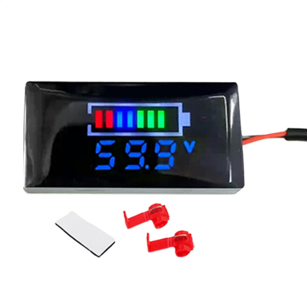 (Blue) Battery Gauge | Battery Meter Voltage Gauge Digital Voltmeter - LCD Display LED Battery Meter For Mother's Day, Offices, Body Stretching, Famil-image-OPC-PGXPNGB-NEW