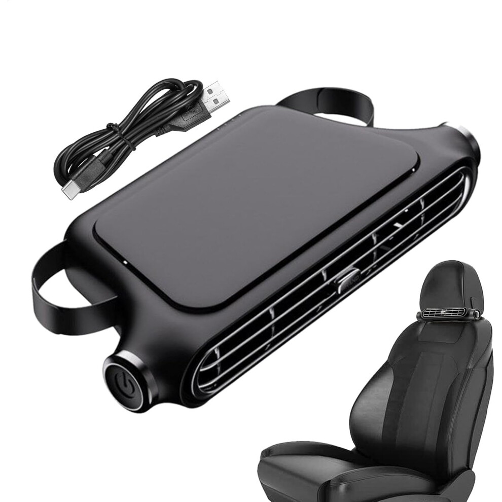 (Battery Model, ) Headrest Fan For Car,3 Speed Adjustable Vehicle Cooling Air Fan | Automobile Interior Accessories, Usb Rechargeable Automotive Black 791650817666
