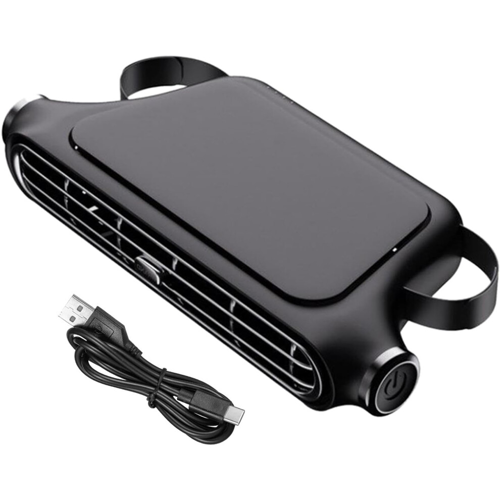 (Plug-in model, Black) Headrest Fan For Car,3 Speed Adjustable Vehicle Cooling Air Fan | Automobile Interior Accessories, USB Rechargeable Automotive