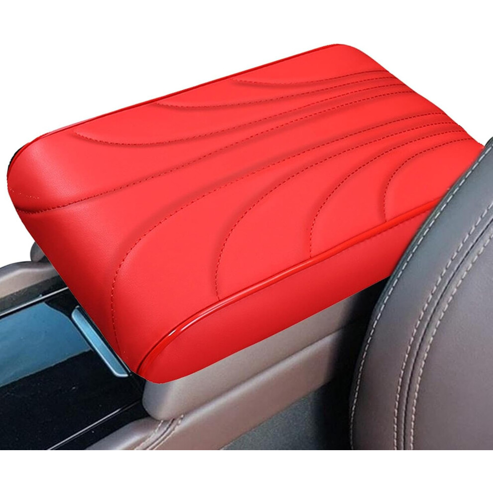 (Red) Auto Center Console Cover - Armrest Cushion Protection Pad,Center Console Cushion Pillow, Soft Auto Arm Rest Protector, Memory Foam Armrest Cush
