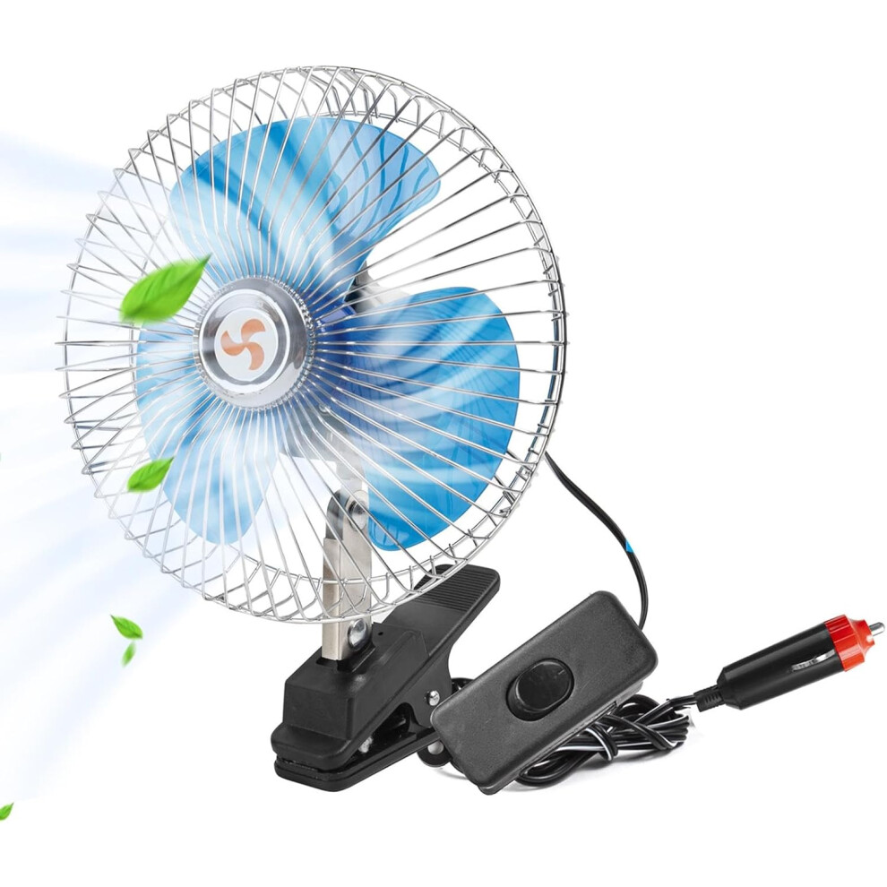 (24v) Electric Car Fan - Powerful Cooling Air Fan | Quiet Low Noise Fan With Cigarettes Light Plug Efficient Cooling Air Fan For Vehicle Comfort