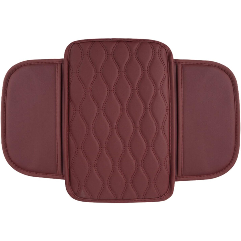(Red) Car Center Console Cover | Storage Organizer Car Armrest Cover | Center Console Organizer Cushion, Armrest Storage Box Pu Leather Arm Rest Cover Red