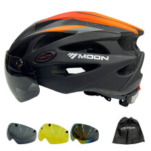 (L (58-61cm)-Svart Orange)MOON Integralt gjuten cykelhjälm Racing Ultralätt cykelhjälm Herr Dam Motorcykel