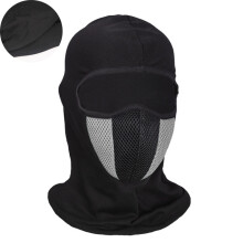 (Biały) Kask motocyklowy z pełną maską, oddychający, do jazdy na zewnątrz, z kapturem na szyję i twarz,