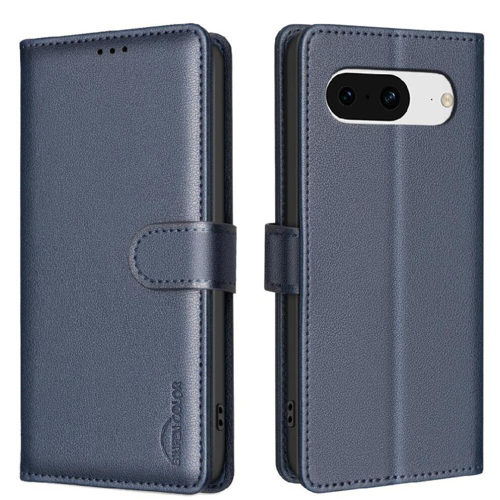 (Blue) Flip Case For Google Pixel 8 Card Holder Kickstand Rfid Blocking Pu Leather Wallet Magnetic Blue 764544240956