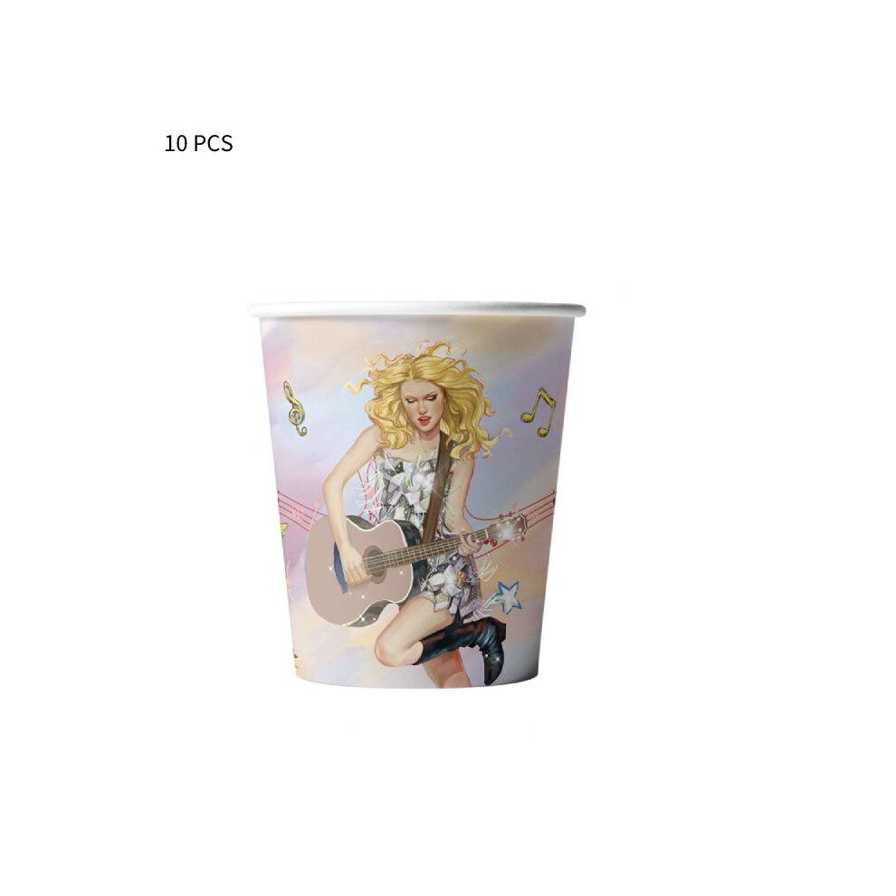 (Cups)Fournitures de fête sur le thème Taylor Swift décoration ballons bannière nappe serviettes