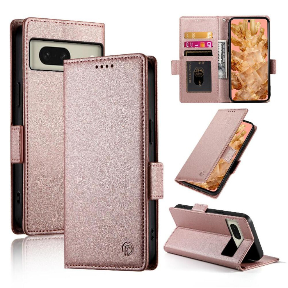 (Pink) Flip Case For Google Pixel 8 Flip Daily Use Business Wallet Card Slots Pink 764544241403