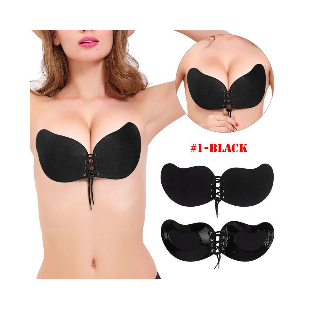 (Black DeepV,C)Soutien gorge push up femme sexy lingerie silicone adhésif stick on magique invisible