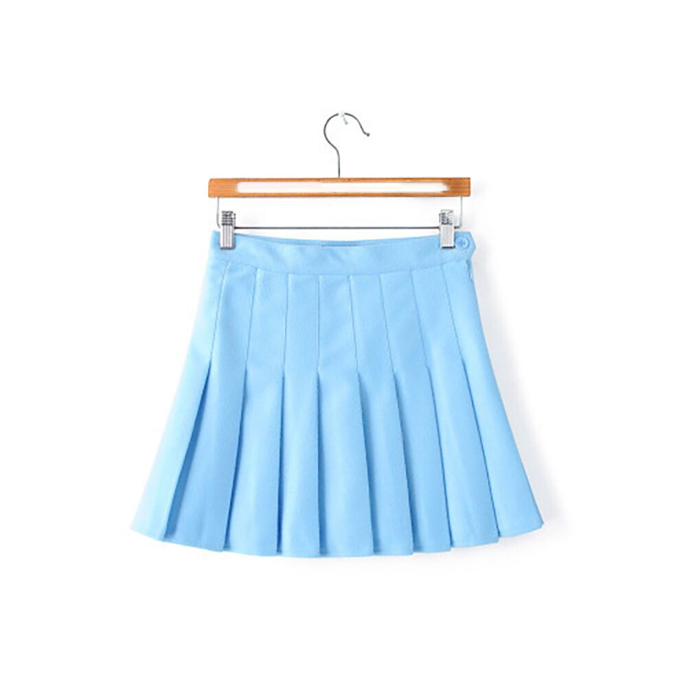 (Blue,XL)Mini robe ludique jupes de tennis plissées fines fines taille haute pour femme fille