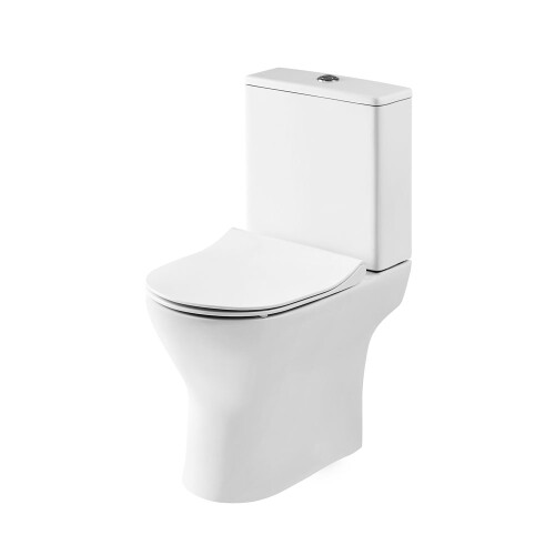 Compact Rimless Close Coupled Pan, Cistern & Soft Close Seat - TOILETSET5 1