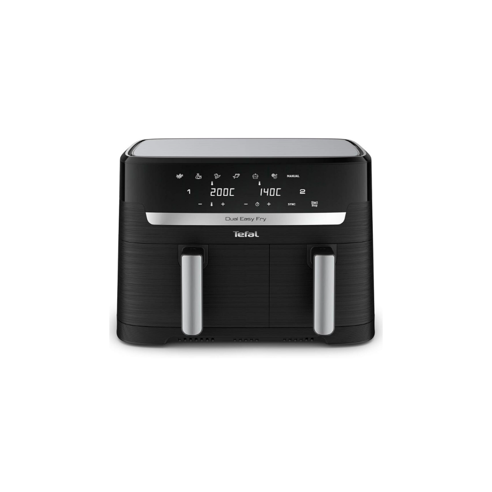 Tefal Easy Fry Dual Zone Digital Air Fryer 2 Drawers 8.3L 8in1 Air Fry Extra CrispBake Reheat Dehydrate6 Portions Dishwasher