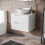 NES Home Merton White 600mm Bathroom Wall Hung Vanity Unit With Round Ceramic Countertop 1