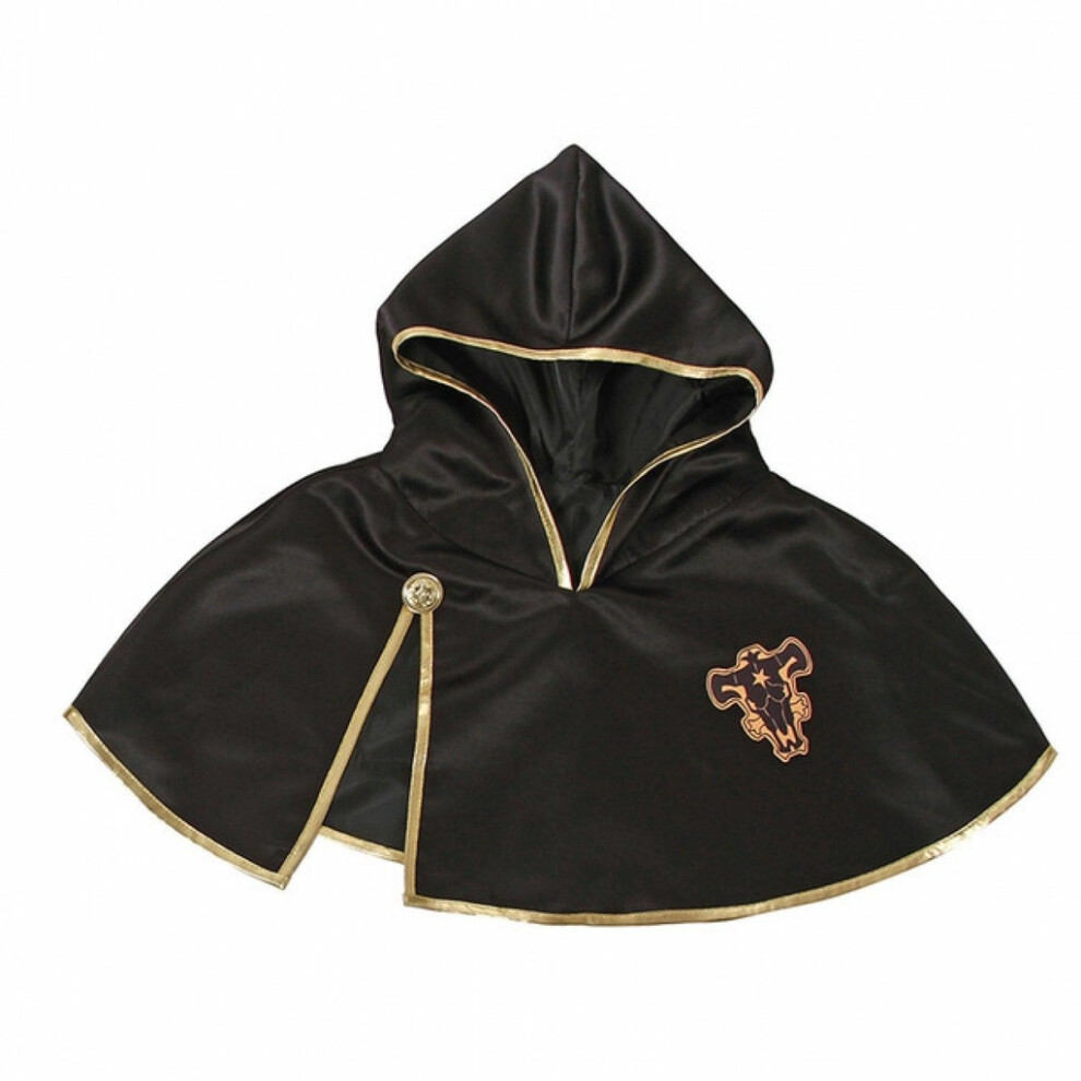 (Hooded Cape)Manteau noir trèfle tenue Asta taureau noir cape courte cosplay costume unisexe