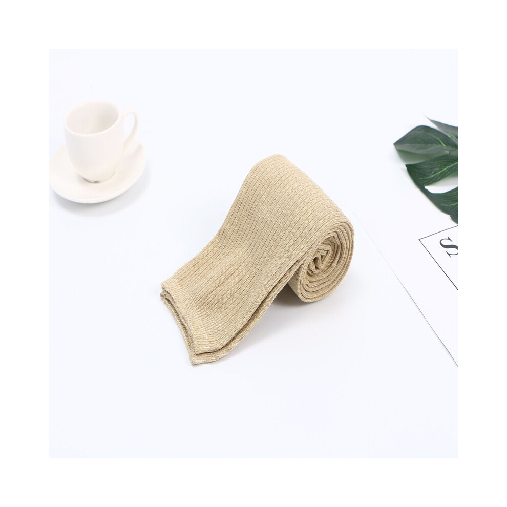 (Khaki)Chaussettes longues épaisses douces et épaisses en tricot au crochet mode hiver chaud femme haut cuisse