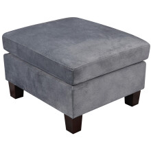 (Grey, Footstool Only) Brushed Velvet Sofa 3 Seater 2 Seater Chair Footstool Grey Brown or Mink