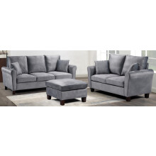 (Grey, 2 and 3 Seater Sofa Set) Brushed Velvet Sofa 3 Seater 2 Seater Chair Footstool Grey Brown or Mink