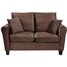 (Brown, 2 Seater Sofa Only) Brushed Velvet Sofa 3 Seater 2 Seater Chair Footstool Grey Brown or Mink