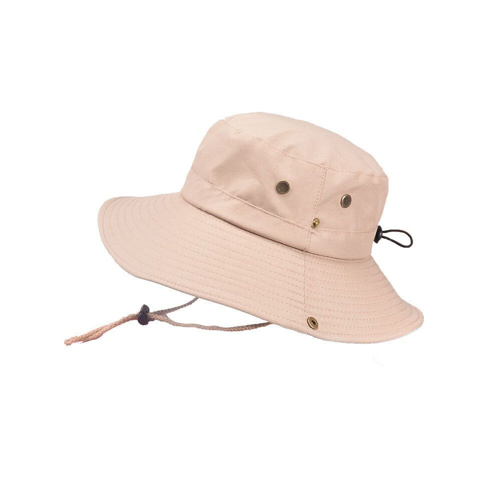 (Beige)Casquette chapeau seau boonie pêche chasse safari été militaire homme femme coupe soleil