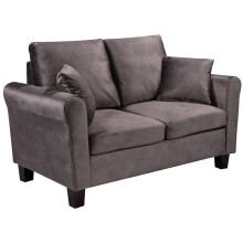 (Mink, 2 Seater Sofa Only) Brushed Velvet Sofa 3 Seater 2 Seater Chair Footstool Grey Brown or Mink