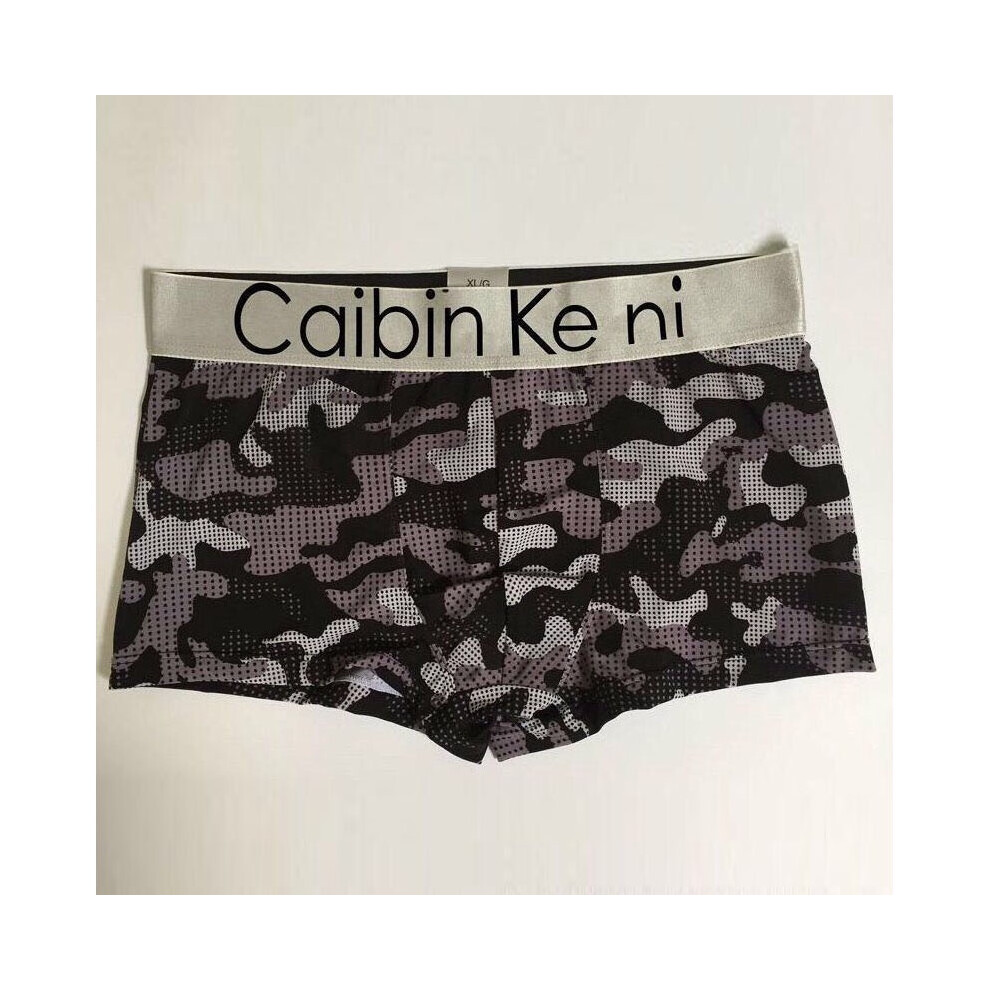 (XL,Gray)Boxer homme 4 couleurs short mode confortable respirant slip sous vêtement pochette