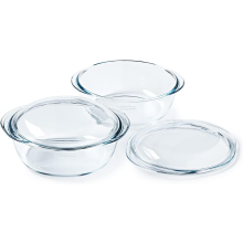 Pyrex® | Borosilicate Glass Casserole | Set of 2 | Steamer, Quick and Tasty Cooking, Microwave and Dishwasher Safe (2 P