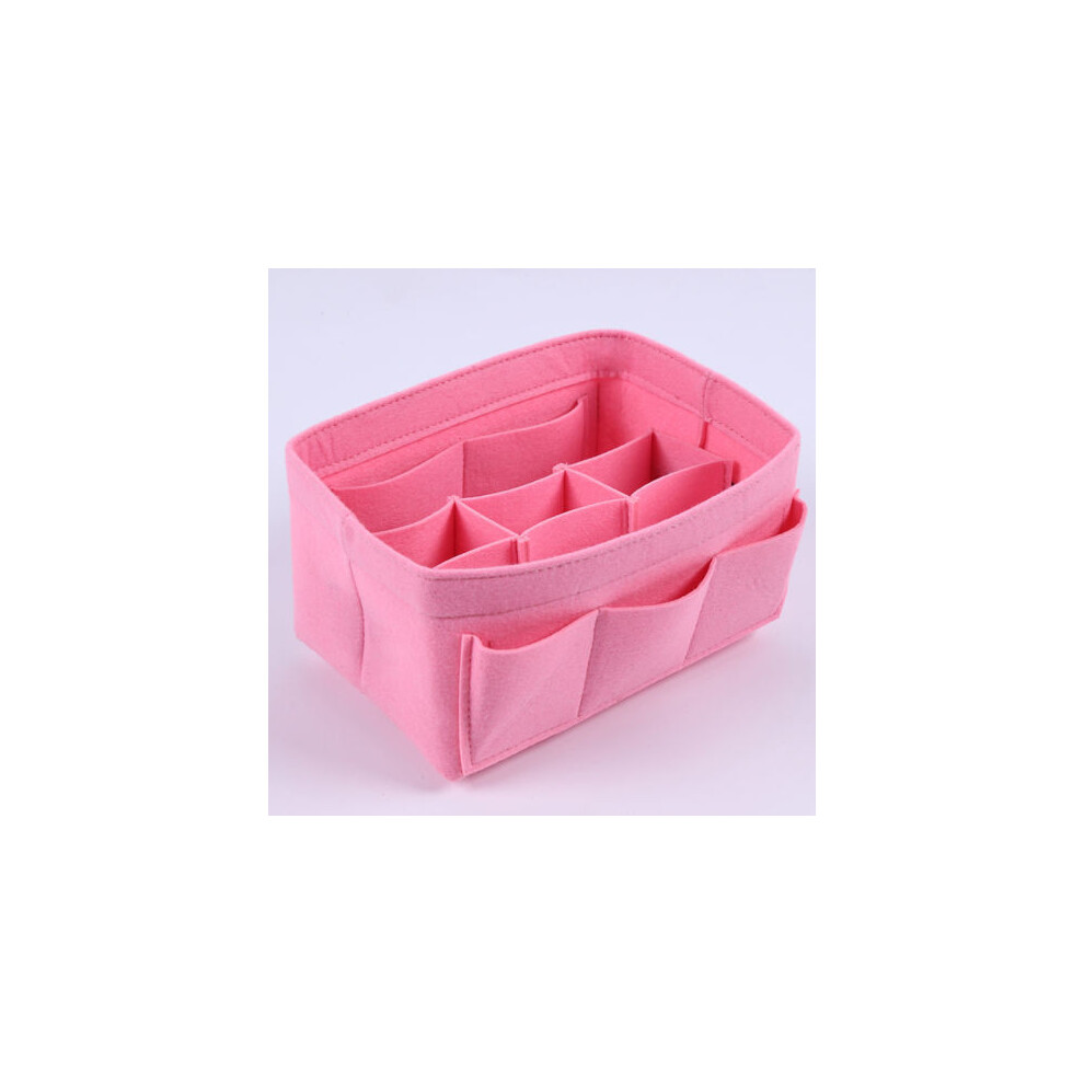 (Pink,M)Sac à main femme organisateur sac à main sac à main insert sac fourre-tout feutre multipoches utile