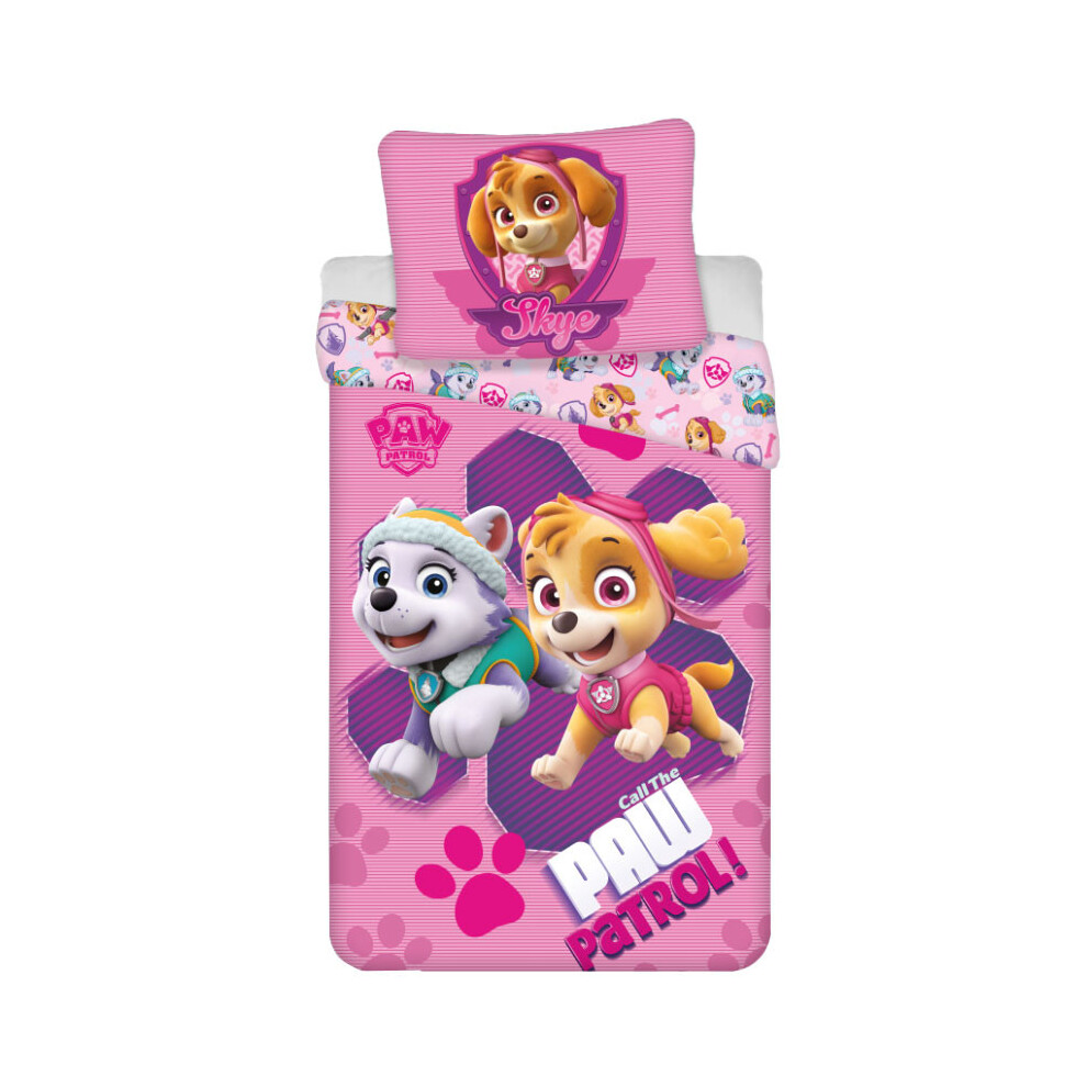 Paw Patrol Single Duvet Cover Set 100% COTTON 140 x 200 cm Skye