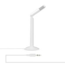 Yanmai SF-950 Mini-Kondensator-Aufnahmemikrofon, professionelles Design, 3,5-mm-Kopfhöreranschluss, Kabellänge: 1,3 m (Farbe: Weiß)