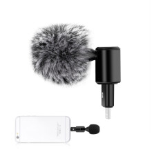 PULUZ 8PIN-Schnittstelle Mobiltelefon omnidirektionales einstellbares Mikrofon (Farbe: schwarz) - 1,5 m 8 Pin
