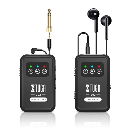 XTUGA J02 2.4G Stereo Wireless In-Ear Mini-Monitorsystem mit Senderempfänger (Schwarz) - SF-1