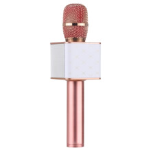 SDRD SD-08 Handheld-Bluetooth-Funkmikrofon mit zwei Lautsprechern, mobile Karaoke-Aufnahme, hochwertiges Kondensatormikrofon (Farbe: Roségold)