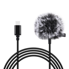 PULUZ Typ-C-Schnittstelle Ansteckmikrofon Mobiltelefon Karaoke-Aufnahmemikrofon Kabellänge 1,5 m-1,5 m 8 Pin