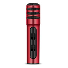 Cuckoo C7 Kondensatormikrofon, Dual-Mobiltelefon, K-Song, Live-Gesangsmikrofon, integrierte Soundkarte (Farbe: Rot)