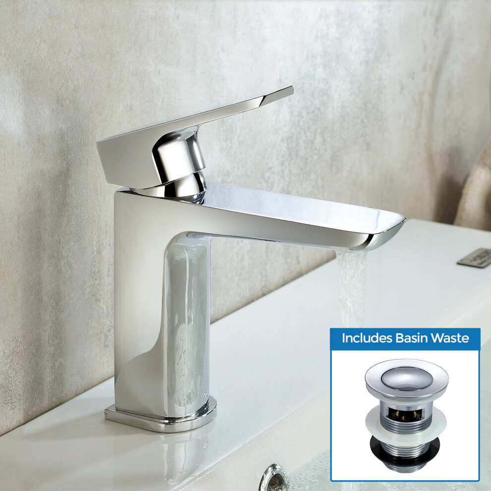 Keninton Bathroom Cloakroom Basin Mono Mixer Tap & Waste 7427009338270