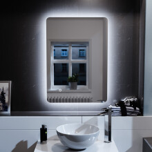 MIR006 Edale LED Illuminated Demister Mirror 500x700mm - Touch Sensitive, Landscape or Horizontal, IP44, 20W, 6000K