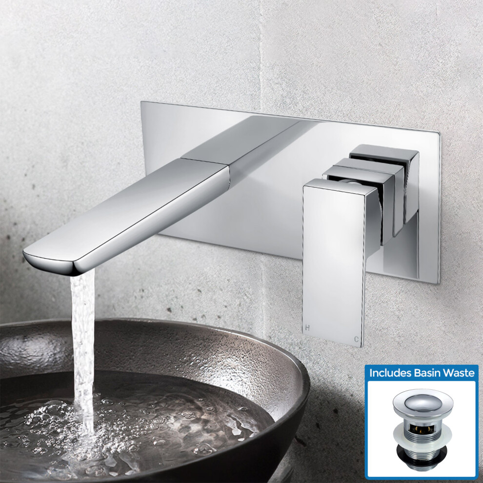 Keninton Wall Mounted Basin Mixer Tap With Basin Waste