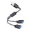 (Μαύρο usb έως 2usb) USB σε 3 USB 2.0 HUB Προσαρμογέας πολλαπλών διαχωριστών 1