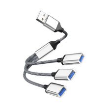 (Ασημί usb έως 3usb) USB σε 3 USB 2.0 HUB Προσαρμογέας πολλαπλών διαχωριστών