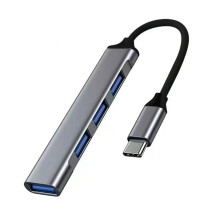 (Τύπος-C3.0 Γκρι) Universal 4 ΣΕ 1 USB-C HUB Κράμα αλουμινίου υψηλής ταχύτητας