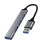 (USB3.0 Grey) Universal 4 ΣΕ 1 USB-C HUB Κράμα αλουμινίου High Speed Type-C Splitter 1