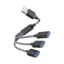 (Μαύρο usb σε 3usb) USB σε 3 USB 2.0 HUB Προσαρμογέας πολλαπλών διαχωριστών