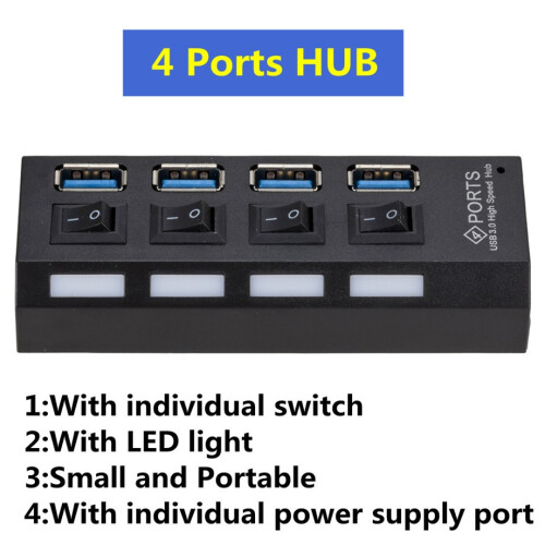 (Βύσμα HUB-EU 4 θυρών) Mini USB HUB 3.0 Super Speed 5Gbps usb3.0 4 θυρών HUB Φορητός 2