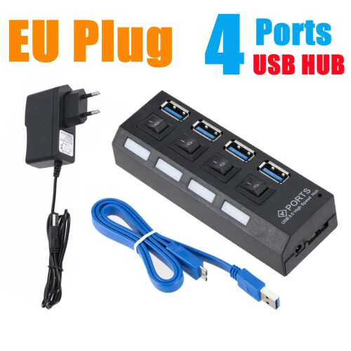 (Βύσμα ΕΕ) Mini USB HUB Super Speed 5Gbps Usb2.0 4 Port HUB Φορητός διαχωριστής
