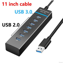 (C)Ruisave Usb Hub 3 0 Extender High Speed 4 7 Port USB Splitter Συμβατό με πολλαπλές