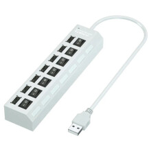 (λευκό) Διανομέας USB 7 θυρών πολλαπλών διαιρέσεων USB Προσαρμογέας
