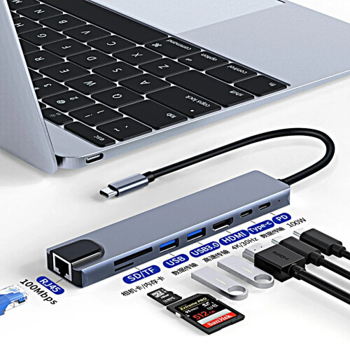 (5-ΣΕ-2)USB C HUB Τύπος C Splitter σε HDMI 4K Thnderbolt 3 Docking Station Προσαρμογέας 1