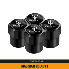 (Noir B) 4 pièces bouchons de valve de pneu en métal pour Maserati Ghibli GranTurismo Quattroporte Levante